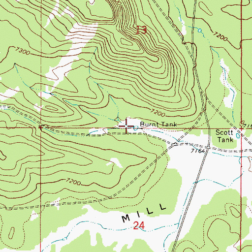 Topographic Map of Burnt Tank, AZ