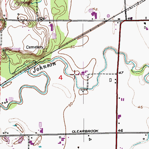 Topographic Map of Johnson Creek Dairy, WA