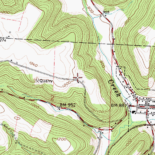 Topographic Map of Grassbaugh Dairy Farm, OH