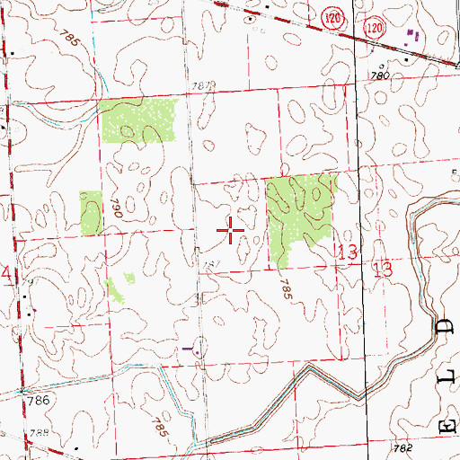 Topographic Map of Chesterfield Dairy, OH