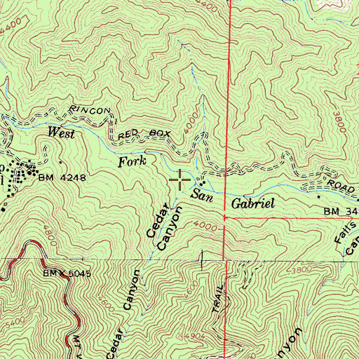 Topographic Map of Cedar Canyon, CA