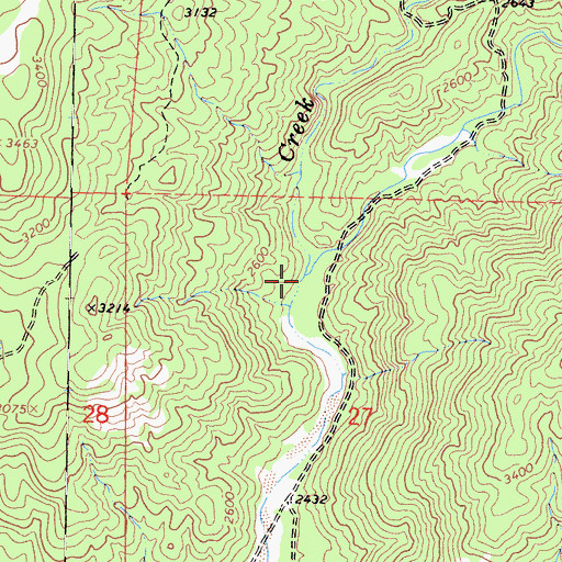 Topographic Map of Cedar Creek, CA