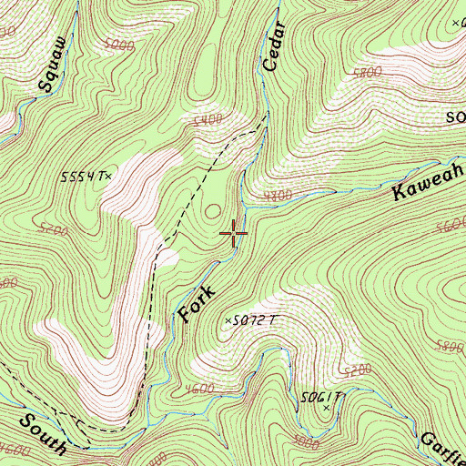 Topographic Map of Cedar Creek, CA