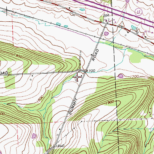 Topographic Map of Rocking R Farm, NY