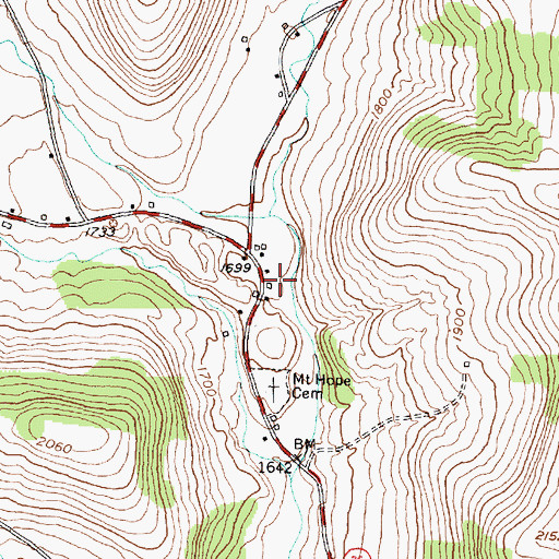 Topographic Map of Waljoy Farms, NY