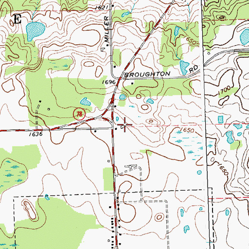 Topographic Map of Bannister Farms, NY