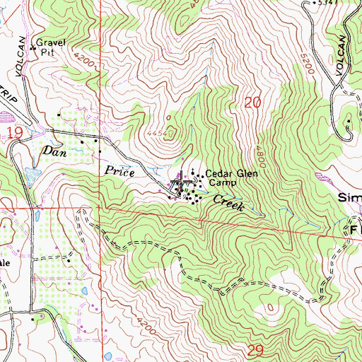 Topographic Map of Cedar Glen Camp, CA