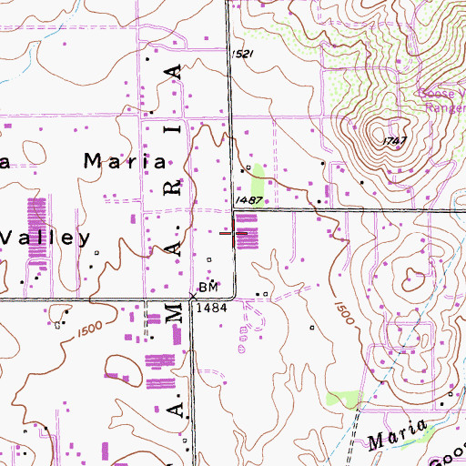 Topographic Map of Ramona Duck Farm, CA