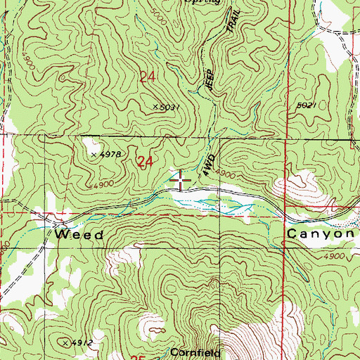 Topographic Map of Burnt Wash, AZ