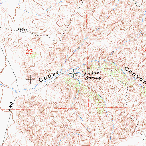 Topographic Map of Cedar Spring, CA