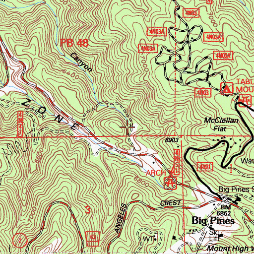 Topographic Map of Centinela Valley Camp, CA