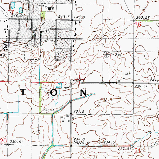 Topographic Map of Glazik Farms, IL