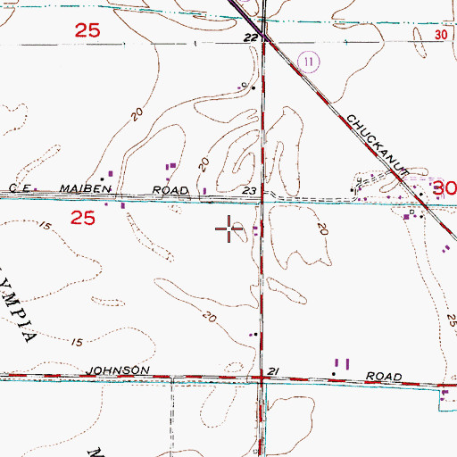Topographic Map of Wallace Farms, WA