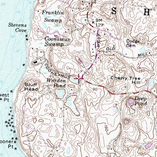 Topographic Map of Catch Pond, RI