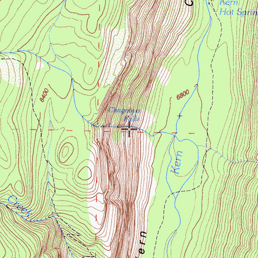 Topographic Map of Chagoopa Falls, CA