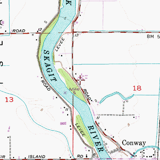 Topographic Map of River Bend Dairy, WA