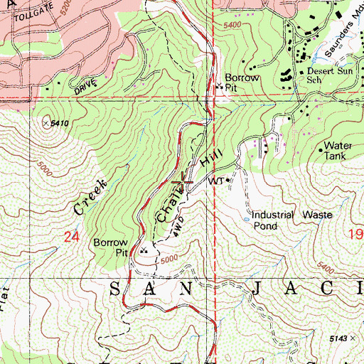 Topographic Map of Chalk Hill, CA