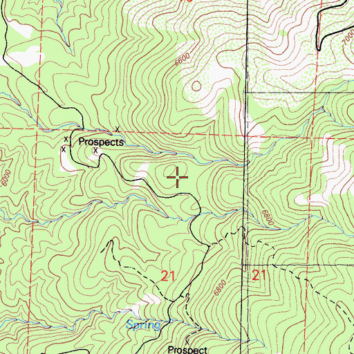 Topographic Map of Chalker Mine, CA