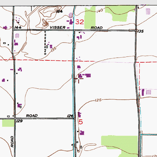 Topographic Map of North Prairie Dairy, WA