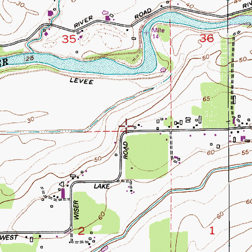 Topographic Map of Blue Moon Dairy, WA