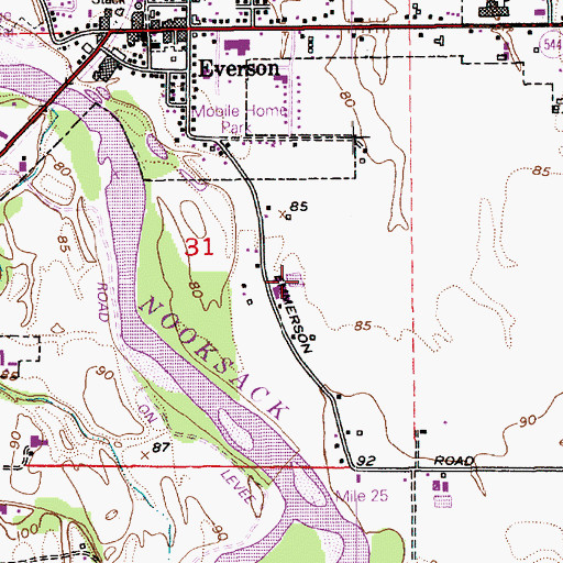 Topographic Map of Evernook Dairy, WA