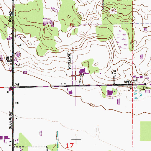 Topographic Map of Tiersma Dairy, WA