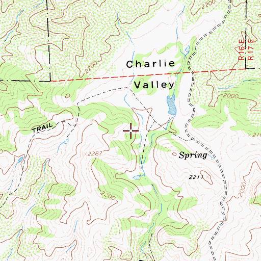 Topographic Map of Charlie Valley, CA