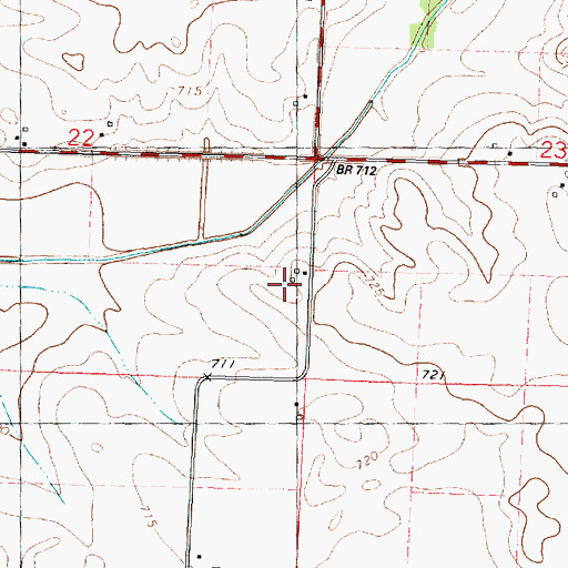 Topographic Map of Olson Farms, IL