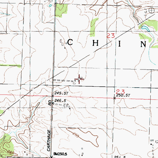 Topographic Map of Colwell Farms, IL