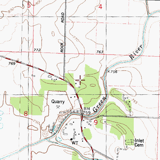 Topographic Map of Borell Farms, IL