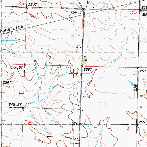 Topographic Map of Hart Farms, IL