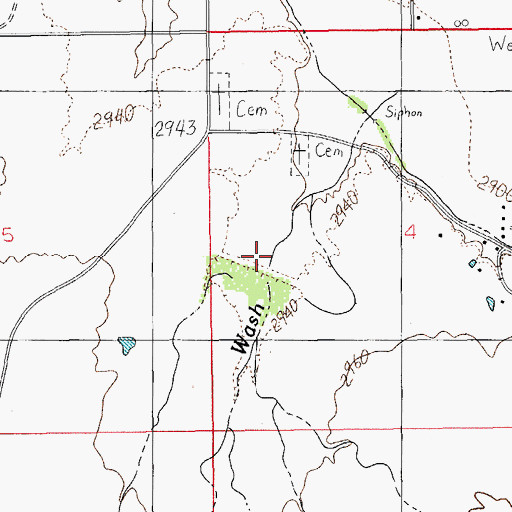 Topographic Map of Central Wash, AZ