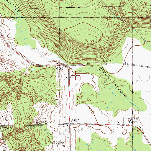 Topographic Map of Odell Farms, NY