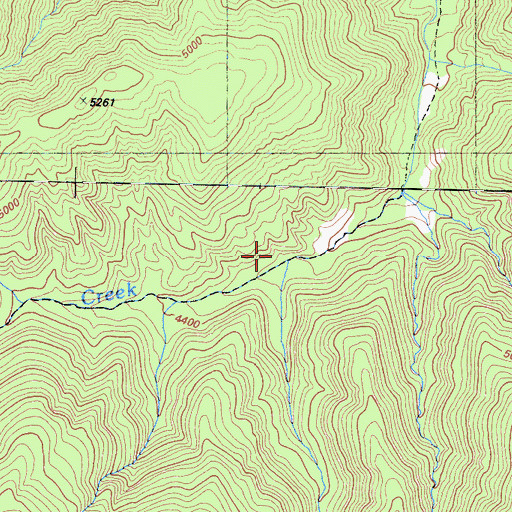 Topographic Map of Cherry Creek, CA