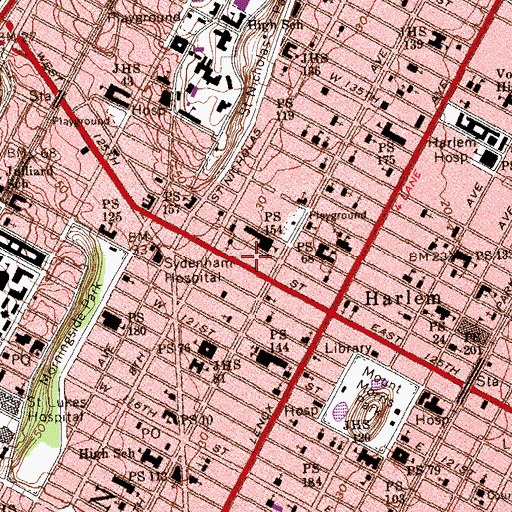 Topographic Map of Movie Center 5 (historical), NY
