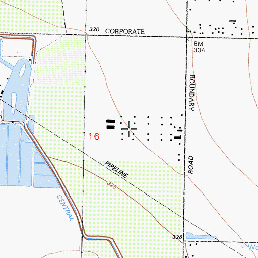 Topographic Map of Koostra Dairy Farms, CA