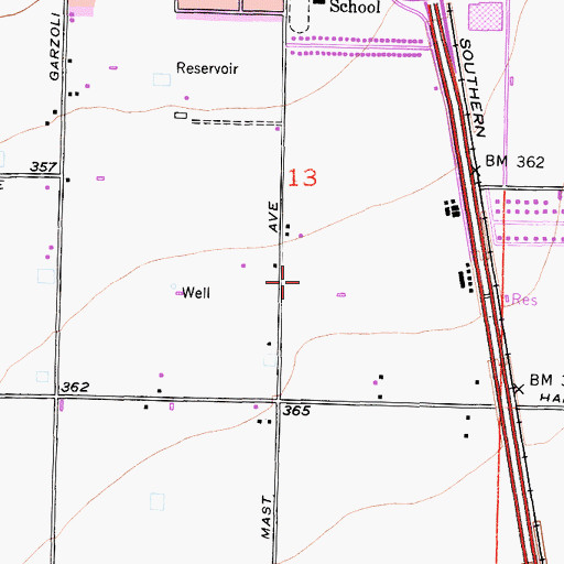 Topographic Map of V B Ranch Dairy, CA