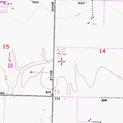 Topographic Map of Whiteside Dairy, CA