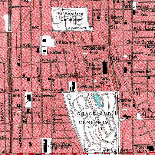 Topographic Map of Lake View Township (historical), IL
