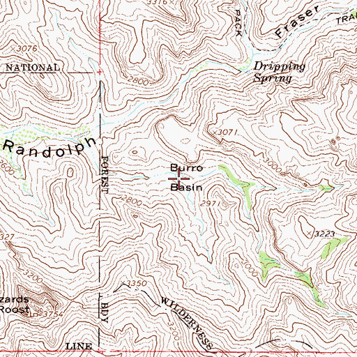 Topographic Map of Burro Basin, AZ