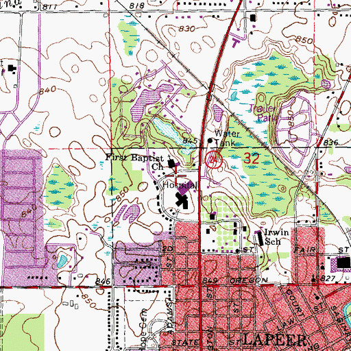 Topographic Map of The Display Garden on Suncrest, MI