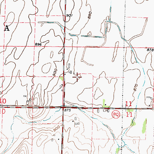 Topographic Map of Vasby Farms, WI