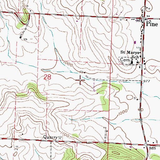 Topographic Map of Shamrock Farms, WI