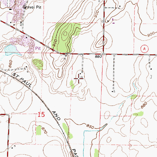 Topographic Map of Furseth Farms, WI