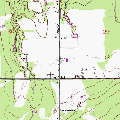 Topographic Map of Sand Road Dairy Farm, WA