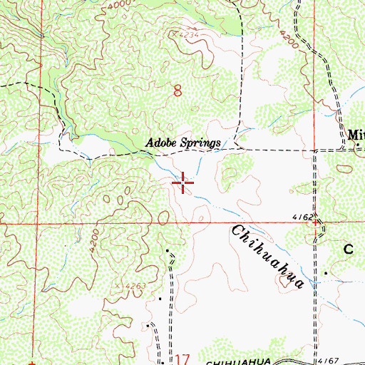 Topographic Map of Chihuahua Valley, CA