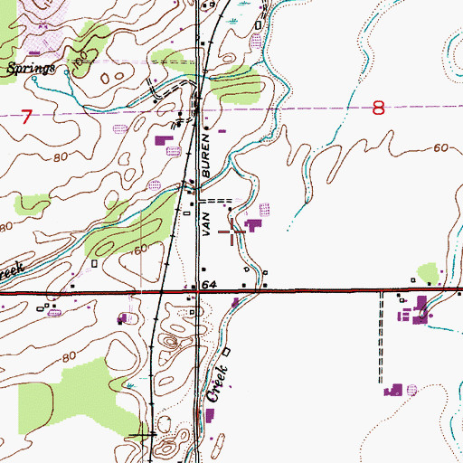 Topographic Map of Perry Farms, WA