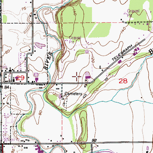 Topographic Map of Breckenridge Farm, WA
