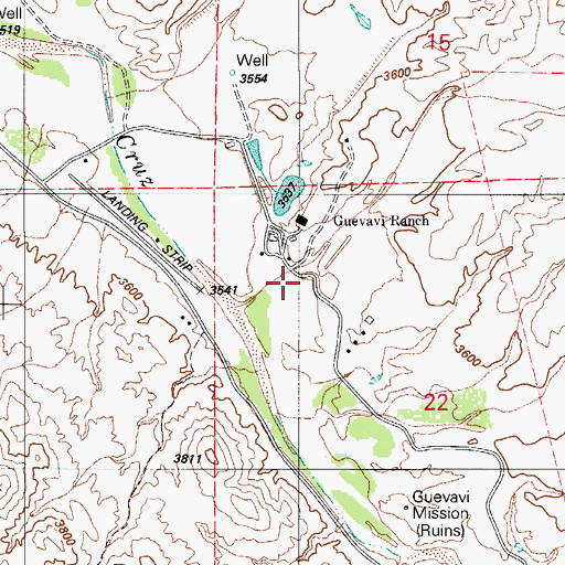 Topographic Map of Burro Canyon, AZ