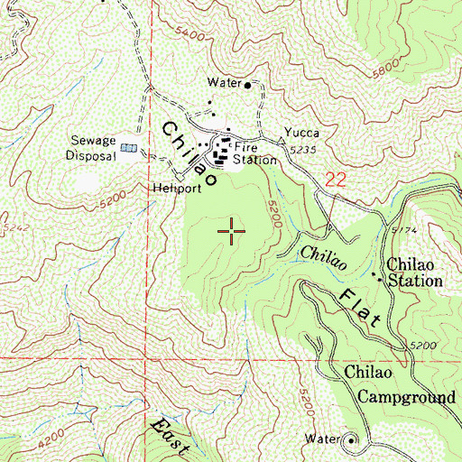 Topographic Map of Chilao Flat, CA